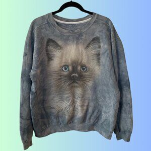 The Mountain Cat Crewneck Sweater Blue 100% Cotton Long Sleeve Men’s M